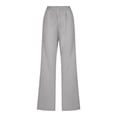 thumbnail image 4 of Workout Casual Pants for Women Cotton Linen Pants Wide Leg Beach Trousers Casual Summer Lightweight Bottoms Pants L, 4 of 6