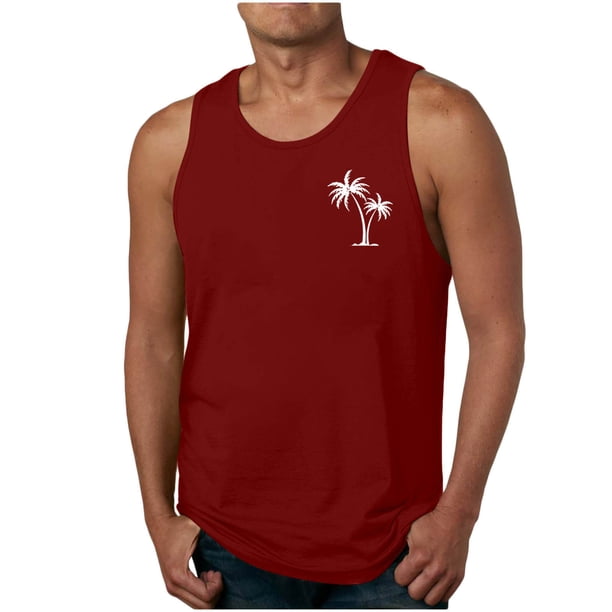 Camisas de Suéter para Hombre sin Mangas Impresión Cuello Redondo Tanque Deportivo, Top de Moda Casual para el Verano Al Aire Libre