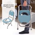 thumbnail image 4 of Folding Commode Chair Foldable Toilet Chair Stainless Steel Non Slip Base Ergonomic Bedside Commodes for Seniors,Disabled,Adults,Pregnant with Backboard, 4 of 7