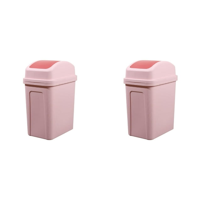 Rubbish Bags Kitchen Can Swing Top Garbage Buckets for Living Room Sundries Storage Efficiently Organize Waste*2 Pack