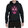 thumbnail image 2 of Wild Bobby Pink Breast Cancer Sugar Skull Breast Cancer Awareness Unisex Hoodie Sweatshirt, Black, Small, 2 of 6