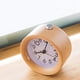 thumbnail image 2 of Reloj despertador analógico de madera, redondo, silencioso, con números arábigos, luz nocturna, función de repetición, funciona con pilas, 2 of 5