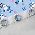 thumbnail image 4 of Feelyou Kawaii Blue Shark Black Out Curtains for Kid, Cute Cartoon Sealife Curtains Pack of 2 (42x63 Each), Ocean Rudder Starfish Bedroom Curtains, Blackout Curtains Room Decor, 4 of 6