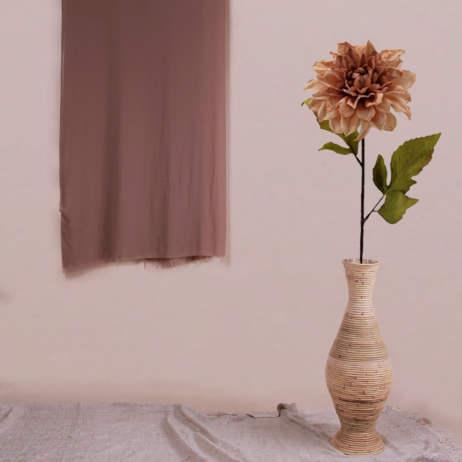 Mainstays Indoor Artificial Flower Stem, Dried Look Dahlia, Cream Color, Assembled Height 24.75"