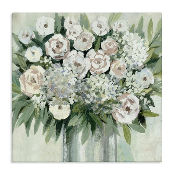Stupell Industries Charming Brushed Roses Plants & Flowers Painting Wrapped Canvas Art Print Wall Art, 17 x 17