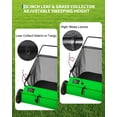 thumbnail image 6 of Push Lawn Sweeper 26" – 4 Spinning Brushes, Adjustable Height, 7 Cu.ft Bag, Steel Frame – Manual Yard Grass Leaf Collector for Lawns Gardens, 6 of 7