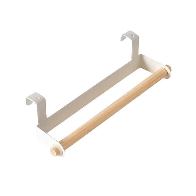Yeacher Wood Bath Towel Rack Kitchen Storage Over Cabinet Towel Bar Bathroom Shelves Hang on Inside or Outside of Doors Towel Holder Rustproof Iron Towel Shelf