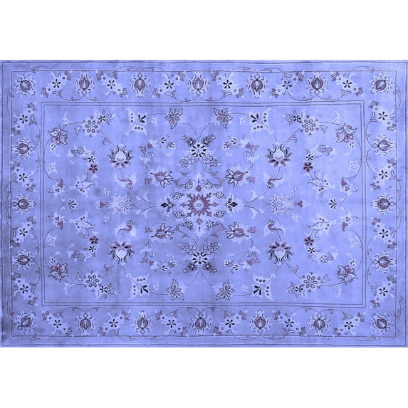 Ahgly Company Indoor Rectangle Abstract Blue Contemporary Area Rugs, 3' x 5'