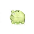 thumbnail image 2 of facefd PS Money Saving Box Portable Reusable Removable Stopper Replacement Transparent Animal Shape Coin Case Bank Birthday Gift Green L, 2 of 6