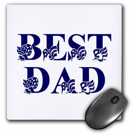 3dRose Best Dad with Flag Text, Mouse Pad, 8 by 8 (Best Fps Mouse Under 30)