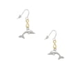 thumbnail image 2 of Delight Jewelry Silvertone Antiqued Dolphin Gold Tone Infinity French Earrings, 2 of 4