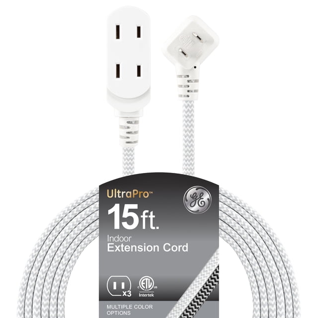 Cable de extensión GE Indoor Flat Plug, 15 pies, 3 salidas 81589