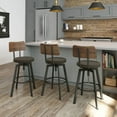 thumbnail image 6 of Amisco Symmetry Adjustable Stool - Dark Brown Grey Polyester / Dark Grey Metal / Brown Wood, 6 of 10