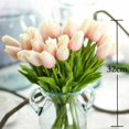 thumbnail image 3 of 30 piezas de flores artificiales de la serie Real Touch Fake Holland PU Tulip Ramo de tulipanes de látex blanco (transparente), 3 of 5