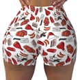 thumbnail image 2 of Honeii Red Food Print Women's Workout Shorts, Gym Shorts for Active Wear, Sports Shorts,Women's Running Shorts,Quick Dry Athletic Shorts-X-Large, 2 of 8
