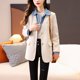 thumbnail image 4 of Chaqueta de plumón de invierno para mujer, traje pequeño, chaqueta, camisa falsa, conjunto de dos piezas, plumón de pato blanco, abrigo holgado informal grueso y cálido, 4 of 4