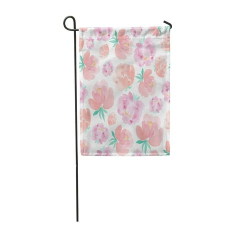Patio Blog LADDKE Arrangement Watercolor with Peonies and Roses Wedding Floral Artistic Bloom Blos Garden Flag Decorative Flag House Banner 12x18 inch ()
