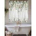 thumbnail image 4 of Sage Green Eucalyptus Leaves Bathroom Window Curtain, Spring Botanical Floral Light Filtering Coffee Kitchen Curtains, Bedroom Living Room Curtains 2 Panel 84"x63", 4 of 6
