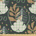 thumbnail image 2 of Ambesonne Tropical Fabric by the Yard Upholstery, Flowers Foliage Vintage, 2 Yards, Pale Taupe and Dark Purple, 2 of 5
