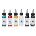 thumbnail image 1 of Juego de tinta de tatuaje de 30ml, 6 uds., azul, rojo, dorado, claro, verde, blanco, negro, fácil de colorear, pigmentos de tatuaje profesionales, 1 of 8