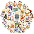 thumbnail image 2 of 35pcs-50pcs Cute Musical Stickers Animal Band Stickers Cartoon Instrument Stickers for Laptops Notebooks Suitcases, 2 of 9