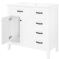 thumbnail image 4 of 36 Inch Freestanding White Vanity with Smooth Ceramic Basin for Easy - to - Clean Bathroom, 4 of 6