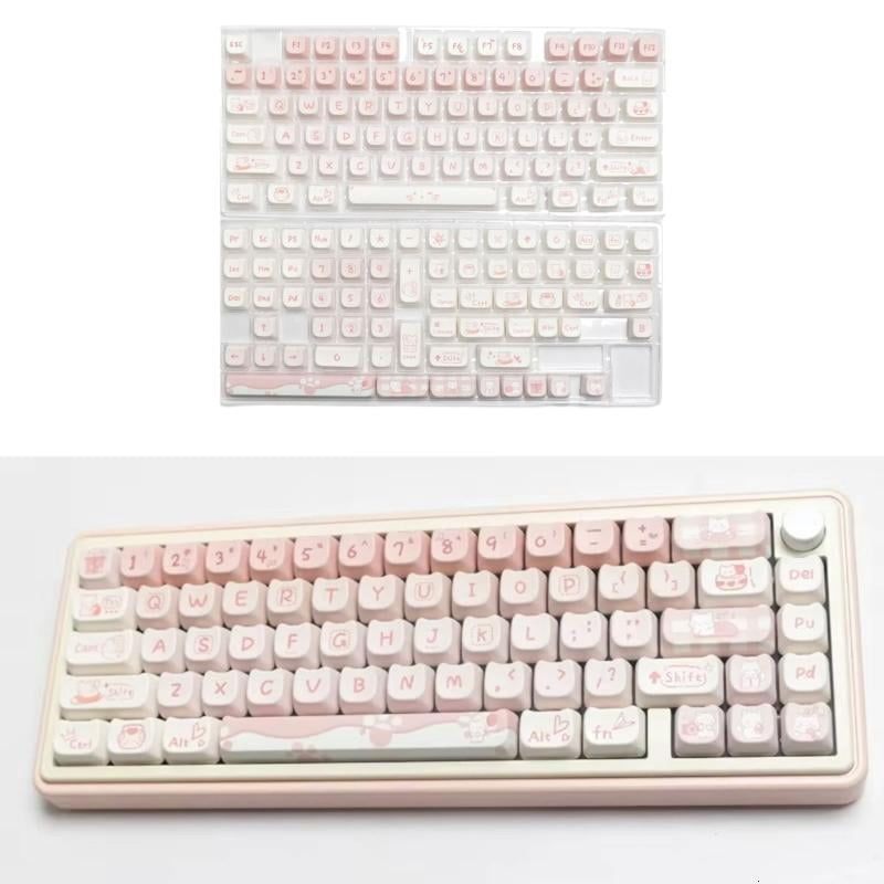 WINDLAND 134PCS Party Kitten Keycaps MAO Profile Keycap Personalizing Mechanical Keyboard