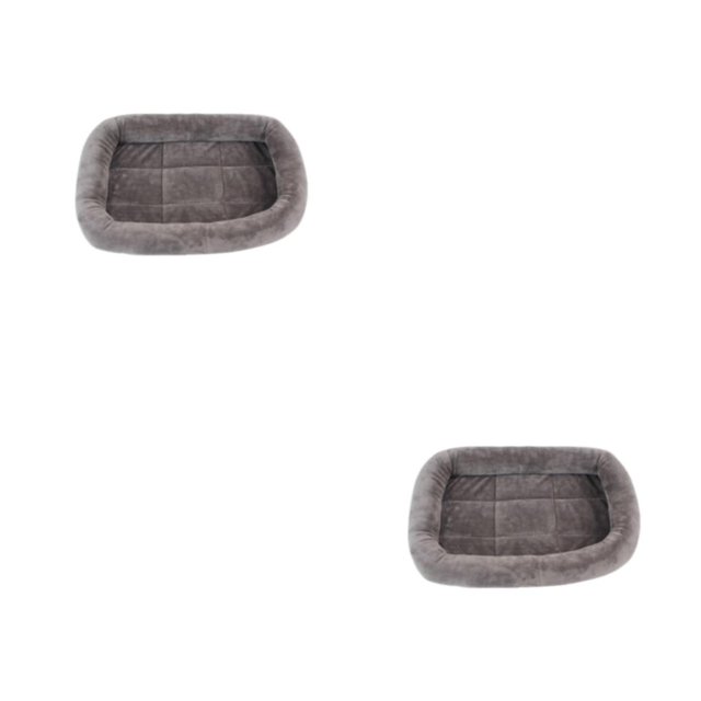 Greeniant Tapete de algodón Teddy Bomei de tela - Perrera para mascotas de felpa de cristal Protección contra el frío y el calor Suministros gris (pelo corto) M-54X40CM 2piezas