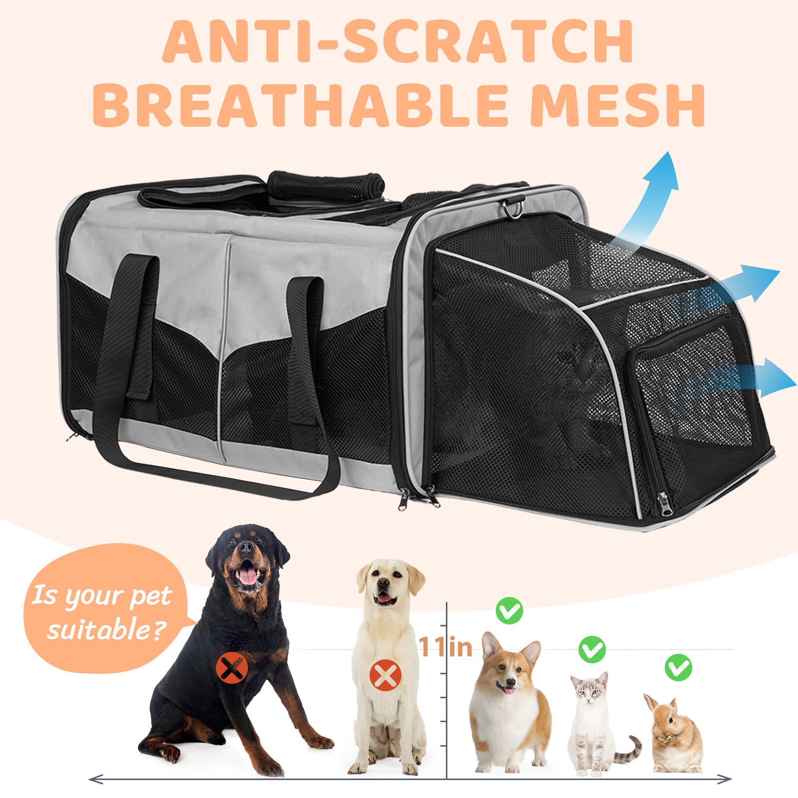 LitaiL 2-in-1 Double Pet Carrier With Litter Boxes photo 4