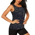 thumbnail image 2 of Fuzoiu Copper-Gold Gloss Outline Rose Print Women's Workout Tank Top,Athletic Racerback Sports Tank,Tops Sleeveless Running Loose Fit Yoga Tops,Active Shirts for Yoga, Running, and Gym-Small, 2 of 7