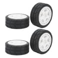 thumbnail image 3 of Pneus de Roue RC, Pneus en Caoutchouc RC Roues en Plastique Ensemble de Pièces de Mise à Niveau avec Aileron de Moyeu pour Voiture de Sport Plate 1/10, 3 of 7