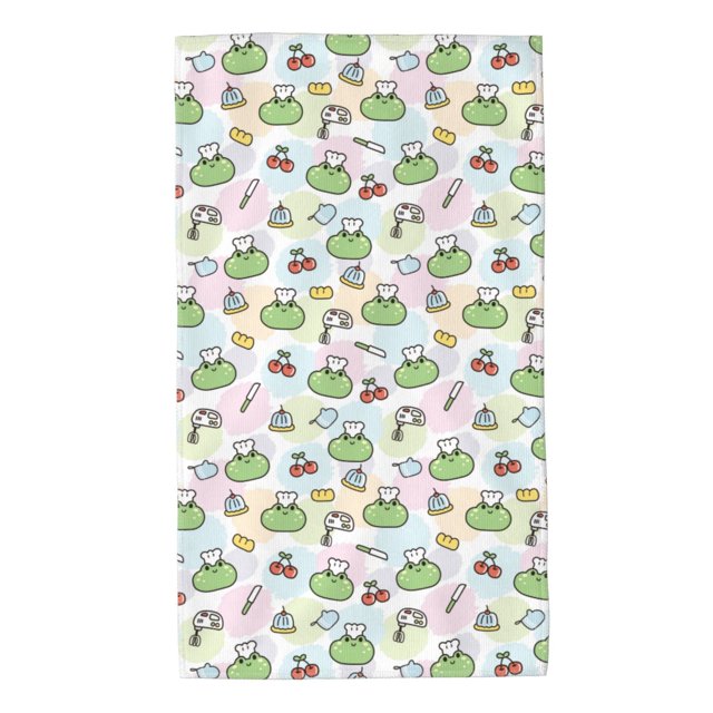 Fotbe Frog Wear Chef Hat Toalla Premium con Patrón, Toalla de Microfibra de Secado Rápido, Ligera y Altamente Absorbente (27.5x16in), Ideal para Uso Diario