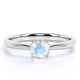 thumbnail image 1 of JeenMata Anillo de Compromiso Solitario de 6 Puntas con Piedra Lunar Azul Facetada Redonda de 1 Quilate en Oro Blanco de 18 K sobre Plata, 1 of 6
