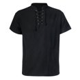thumbnail image 2 of TAIAOJING Mens Button Down Shirts Long Sleeve Tunic Vintage Lace Up Blouse Tops, 2 of 4
