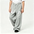 thumbnail image 2 of CONZONE Big Boys Baggy Sweatpants Y2K Graphic Joggers for Boys Drawstring Fall Winter Athletic Trousers with Pockets, 2 of 5