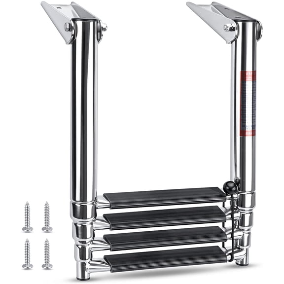 Heavy Duty Boat Telescopic 4 Step Ladder Stainless Steel Swim Platform Telescoping Ladder Extendable 4 Step for Boat Yacht