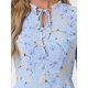 thumbnail image 5 of INSPIRAR CHIC Vestidos de Verano para Mujeres 2025 Floral con Cinta Cuello en V Semi Transparente de Manga Larga Capa de Chifón Mini Vestido L Azul, 5 of 6