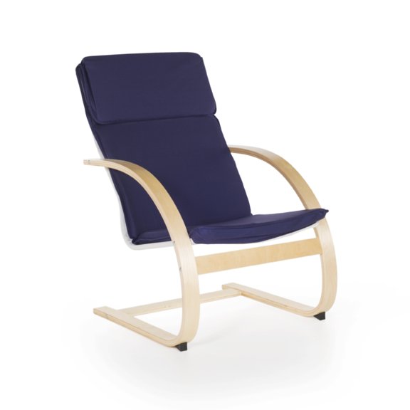 Guidecraft Teachers Rocker Blue Chair, Cushioned Classroom Chair for Adults with Wooden Frame, Weight Limit 250 Pounds