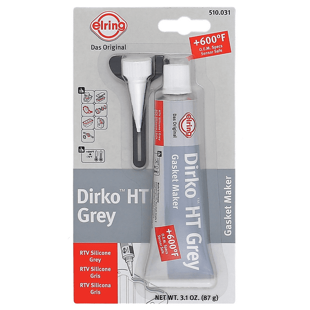 ELRING 510.031 Dirko HT Gray Silicone Gasket Maker 3.1 OZ. +600F° O.E.M. Specs