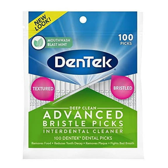 DenTek Deep Clean Advanced Bristle Picks, Removes Food & Plaque, 100 Count