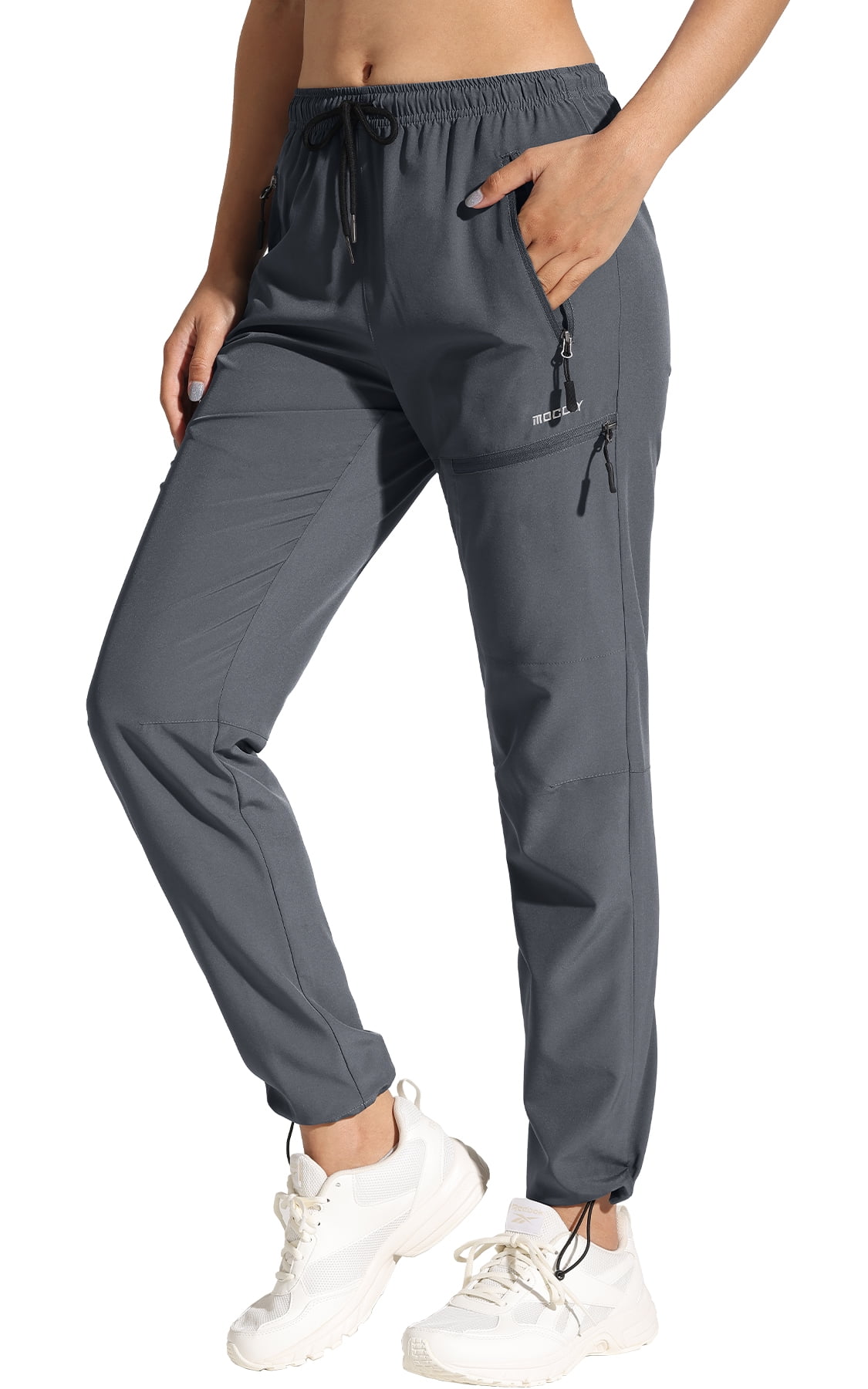 MOCOLY Women's Joggers Cargo Pants Lightweight Running Sweatpants Hiking Capris Quick-Dry Water Resistant Casual Outdoor 