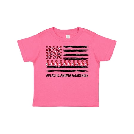 

Inktastic Aplastic Anemia Awareness Red and White Ribbons and Flag Gift Toddler Boy or Toddler Girl T-Shirt