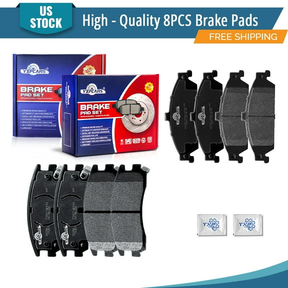 YXPCARS 8PCS Front & Rear Ceramic Brake Pads(D727 D698) for Pontiac Grand Am 1999-2005 Oldsmobile Alero 1999-2004