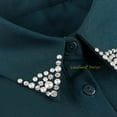 thumbnail image 5 of LoudSung Fake Collar Detachable Half Shirt Blouse False Collar Elegant Crystal Decorative Pure Color for Women Girls, 5 of 7