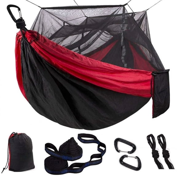 Camping Hammock Portable Single & Double With Net 2 Person Tent 2 * 10ft Straps For Outdoor Hiking Travel