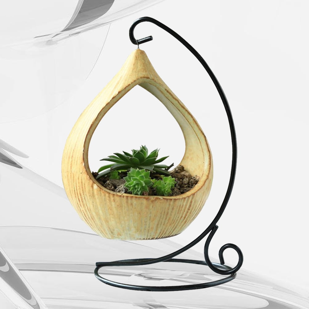 FRCOLOR Ceramic Hanging Basket for Plants Suitable for Home Office Decor Mini Planter 4.5 inch