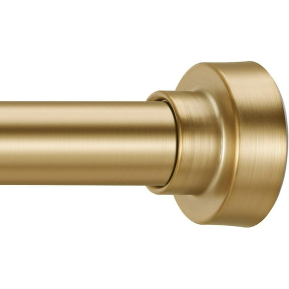 Tension Shower Curtain Rod 34-96 Inches(2.8-8ft) Adjustable Spring Shower Rod No Drilling, Non-Slip, Never Rust, Stainless Steel, Suitable for Bathroom Window Kitchen, Gold