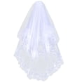 thumbnail image 3 of Velo de novia de encaje, velo de novia de 2 niveles con encaje brillante y lentejuelas para mujer, innovación moderna, 3 of 9