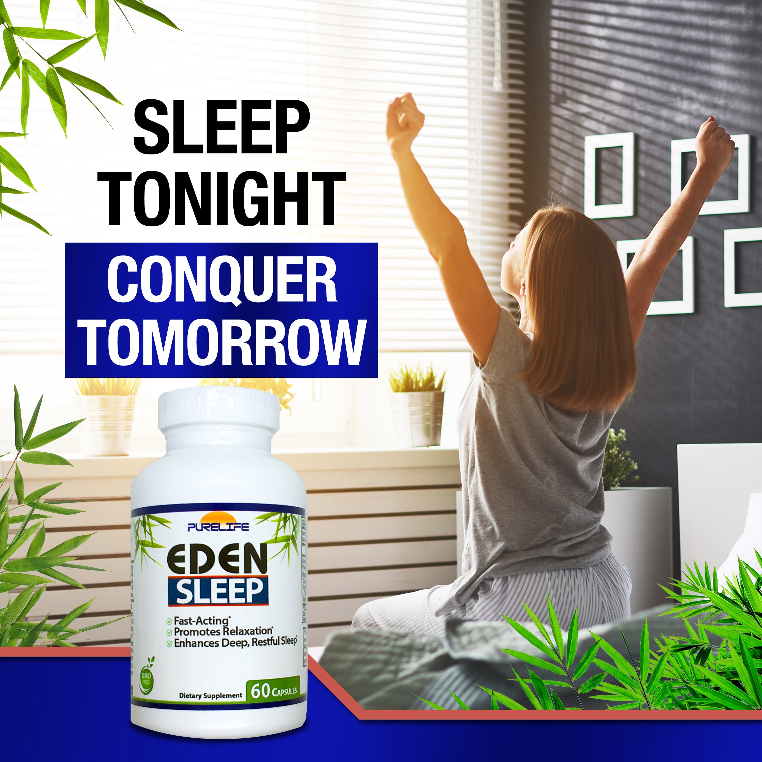 PureLife Eden Sleep Support, Fast and Restful Sleep (60 Capsules)