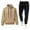 Khaki, variant on Men's 2 Piece Track Suit Set with Letter Print Hoodie and Sweatpants, Casual Jogging Gym Athletic Sweat Suits